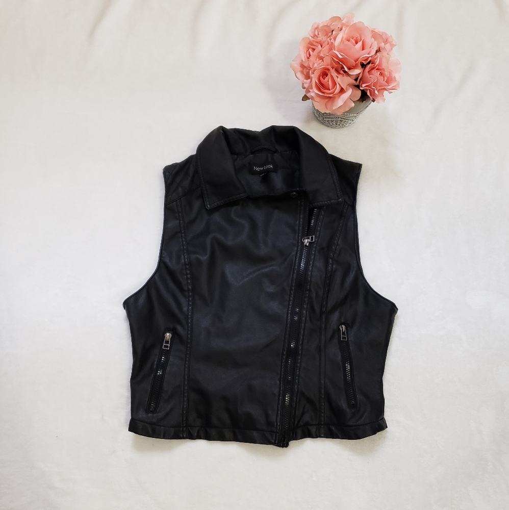 New look brand, faux leather vest sz L